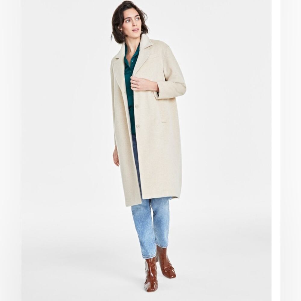 On 34th Women's Solid Easy Cozy Coat in Almond Heather. Size XS